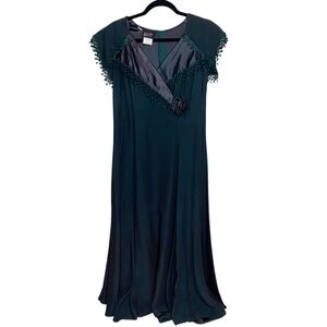 Wild Rose Dress Womens Size 10 Vintage USA Retro Victorian Cottagecore Holiday